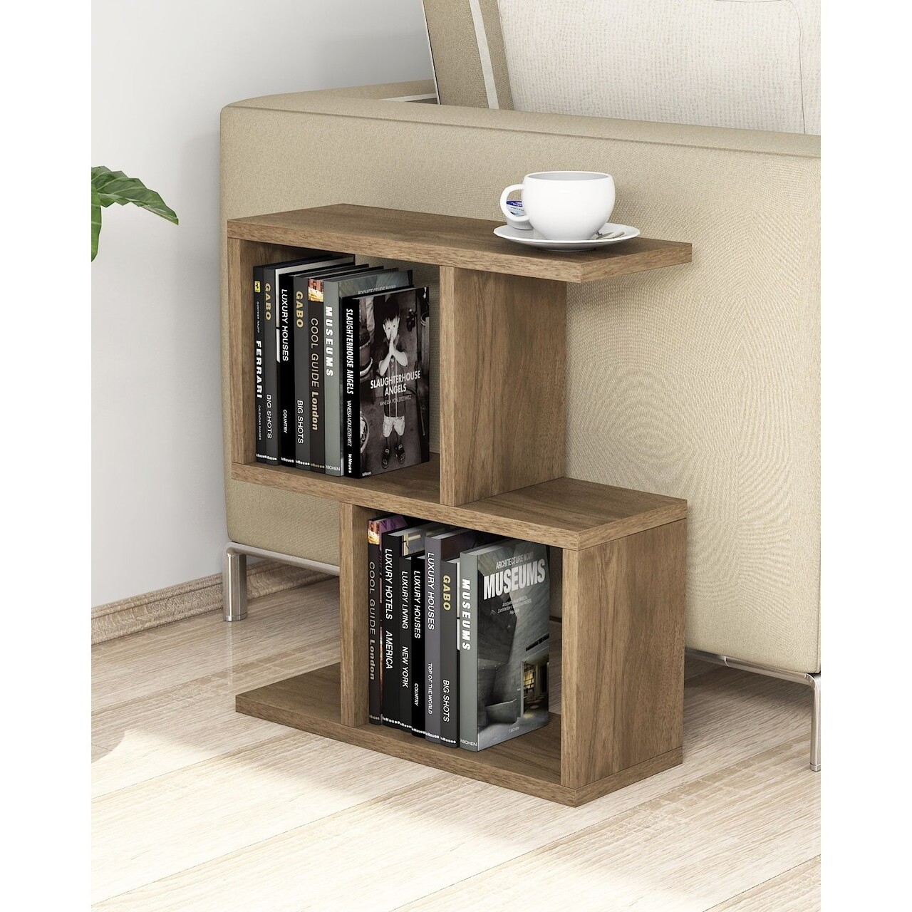 Masuta pentru living Zet, Puqa Design, 51x17x45 cm, bej - imagine 5